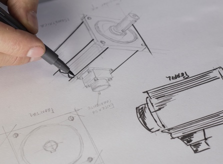 Line drawing of a prototype of our products